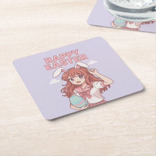 Aquarellfarbener Osterhase Untersetzer (angewinkelt)