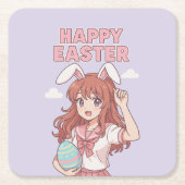 Aquarellfarbener Osterhase Untersetzer (Vorderseite)