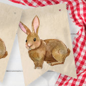 Aquarellfarbener Osterhasen Kaninchen. Wimpelkette