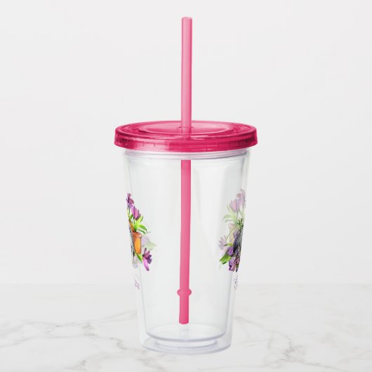 Aquarellfarbener Ostern Bunny Rabbit Personalisier Acryltrinkbecher (Rechts)