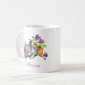 Aquarellfarbener Ostern Bunny Rabbit Personalisier Kaffeetasse (Vorderseite Links)