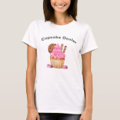 Aquarellfarbener Pink-Kuchen mit Cookie-Händler T-Shirt (Vorderseite)