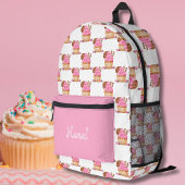 Aquarellfarbener Pinkkuchen mit Schokoladenmuster Bedruckter Rucksack
