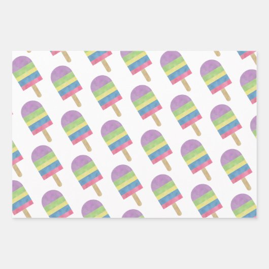 Aquarellfarbener Popsiv Geschenkpapier Set (Vorderseite)