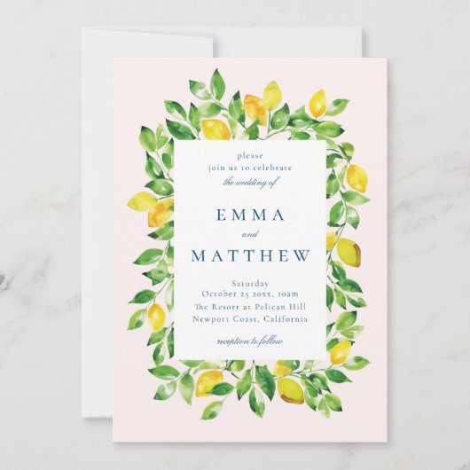 Aquarellfarbener Rahmen in beigefarbenem Hintergru Einladung (Vorderseite)