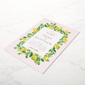 Aquarellfarbener Rahmen in beigefarbenem Hintergru Folieneinladung (Gedreht)