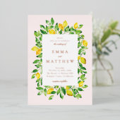 Aquarellfarbener Rahmen in beigefarbenem Hintergru Folieneinladung (Stehend vorne)