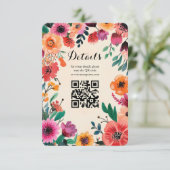 Aquarellfarbener Rahmen Quinceañera CUSTOM QR Code Begleitkarte (Stehend Vorderseite)