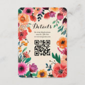 Aquarellfarbener Rahmen Quinceañera CUSTOM QR Code Begleitkarte (Vorderseite)