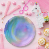 Aquarellfarbener Regenbogen - Alle Optionen Pappteller (Party)