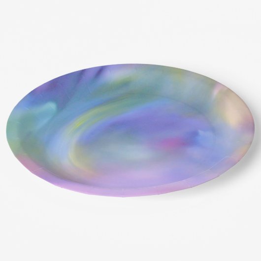 Aquarellfarbener Regenbogen - Alle Optionen Pappteller (Schrägansicht)