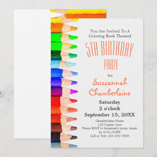 Aquarellfarbener Regenbogen Farbige Stifte Kinder Einladung