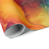 Aquarellfarbener Regenbogen und Gold-Glitzer Alkoh Geschenkpapier (Rolleneckpunkt)