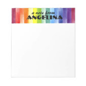 Aquarellfarbener Regenbogenspritzling Notizblock (Vorderseite)