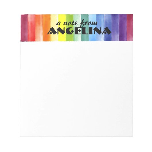 Aquarellfarbener Regenbogenspritzling Notizblock (Vorderseite)