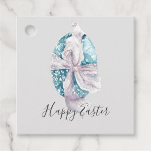 Aquarellfarbener Ribbon Wrapped Egon Oster Geschenkanhänger