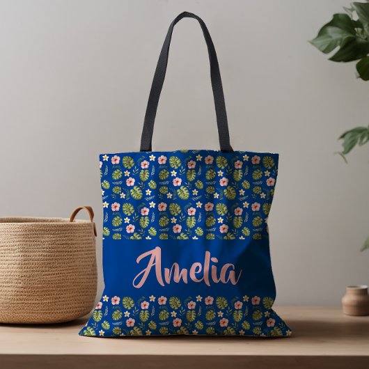 Aquarellfarbener, rosa, blauer Tüte Tasche