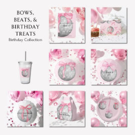 Aquarellfarbener rosa Bow Silver Diskothek Ball Acryltrinkbecher