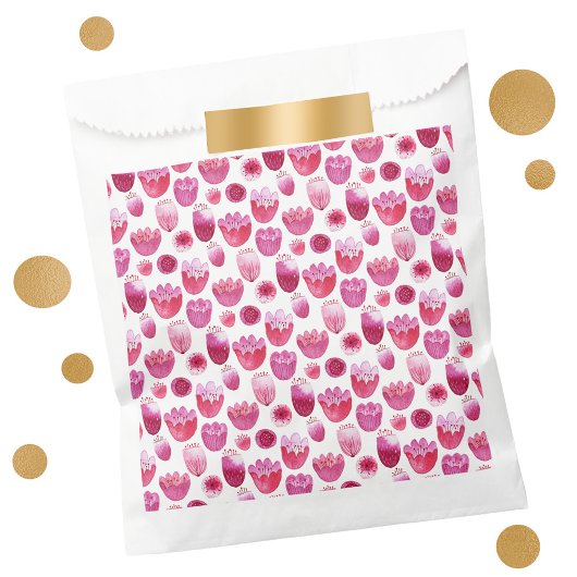 Aquarellfarbener Rosa Geschenktütchen