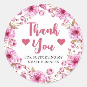 Aquarellfarbener Rosa Kirschblossom Kleines Untern Runder Aufkleber