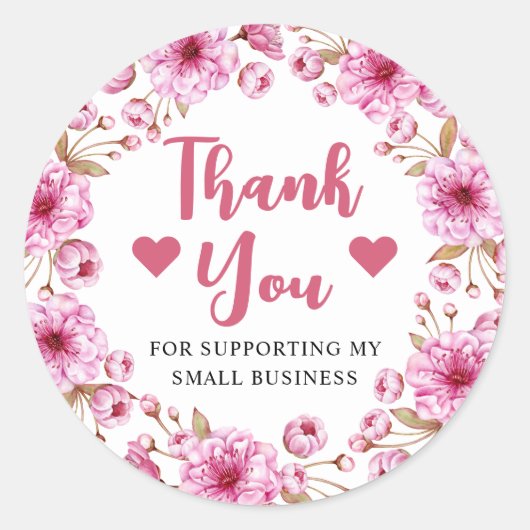 Aquarellfarbener Rosa Kirschblossom Kleines Untern Runder Aufkleber (Vorderseite)