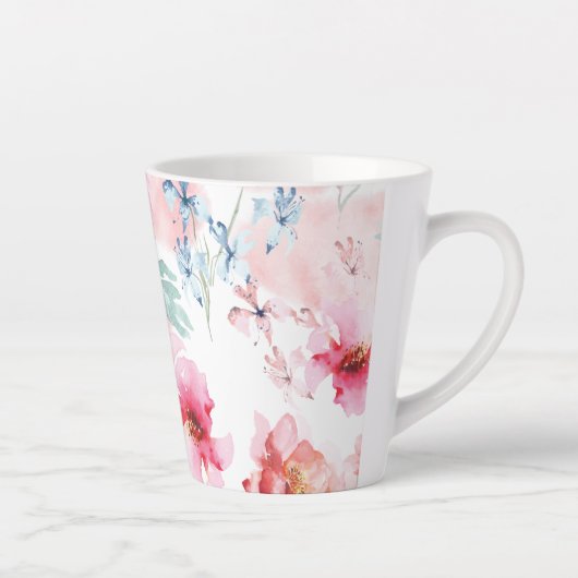 Aquarellfarbener Rosa Milchtasse (Rechts)