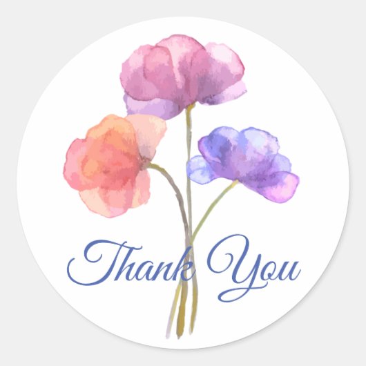 Aquarellfarbener Rosa Runder Aufkleber (Vorderseite)