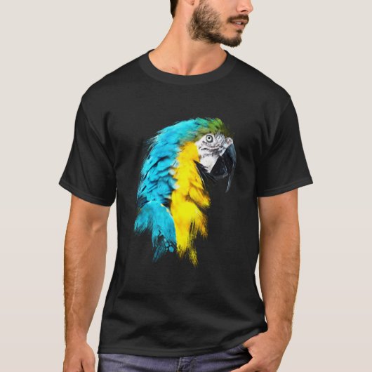 Aquarellfarbener Scarlet Macaw Parrot Bird Pa T-Shirt (Vorderseite)