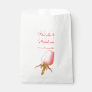 Aquarellfarbener Single Rosa Rosenknospe Gastgesch Geschenktütchen