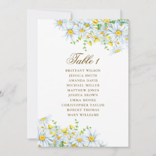 Aquarellfarbener Sitzplan. Blumenhochzeit Einladung
