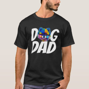 Aquarellfarbener Spitz Mama Dog Vater Männer T-Shirt