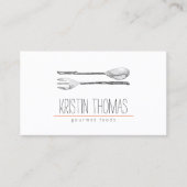 Aquarellfarbener Spoon und Catering der Gabel Visitenkarte (Vorderseite)