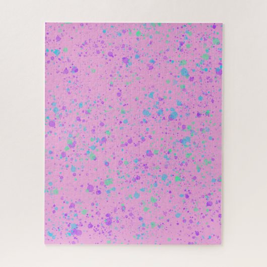Aquarellfarbener Spritzer auf dem rosa Puzzle (Vertikal)