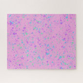 Aquarellfarbener Spritzer auf dem rosa Puzzle (Horizontal)