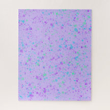 Aquarellfarbener Spritzer auf Lila Puzzle
