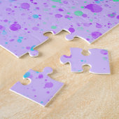 Aquarellfarbener Spritzer auf Lila Puzzle (Seite)