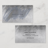 Aquarellfarbener Spritzer Schwarz Grau Abstrakt Mo Visitenkarte (Vorne/Hinten)
