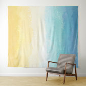 Aquarellfarbener Strand und Ozeanlandschaft Wandteppich (Beispiel (Horizontal))