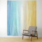 Aquarellfarbener Strand und Ozeanlandschaft Wandteppich (Beispiel)