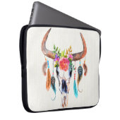 Aquarellfarbener Tierschädel Laptopschutzhülle (Vorne Rechts)