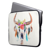 Aquarellfarbener Tierschädel Laptopschutzhülle (Vorderseite Links)