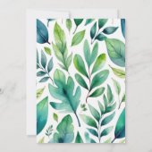 Aquarellfarbener Trex Dinosaurier 1. Geburtstag Einladung (Rückseite)