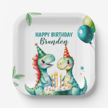 Aquarellfarbener Trex Dinosaurier 1. Geburtstag