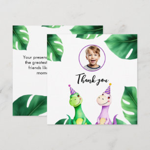 Aquarellfarbener Trex Kinder Foto Geburtstag Dankeskarte
