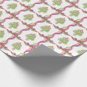 Aquarellfarbener Weihnachtsbäumchen Geschenkpapier (Ecke)