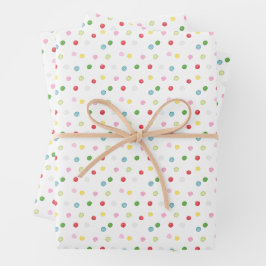 Aquarellfarbener Weihnachtskonfetti Geschenkpapier Set