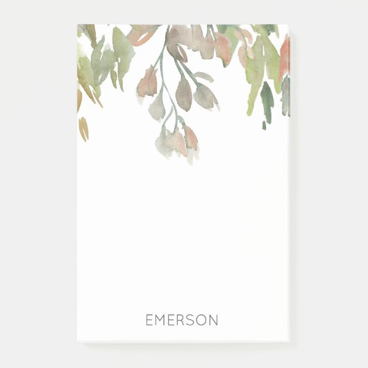 Aquarellfarbener Wein Name Weinkultur und Erde Post-it Klebezettel (Vorderseite)