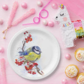 Aquarellfarbener Wintertimvogeldiagramm Pappteller (Party)