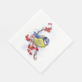 Aquarellfarbener Wintertimvogeldiagramm Serviette (Ecke)