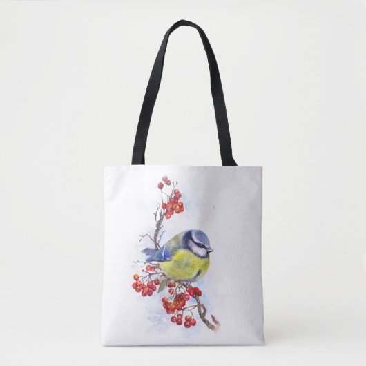 Aquarellfarbener Wintertimvogeldiagramm Tasche (Vorderseite)
